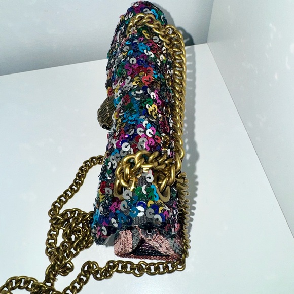 NWOT Kurt Geiger Rainbow Sequin Chain Shoulder Bag – Statement Piece - Picture 11 of 16